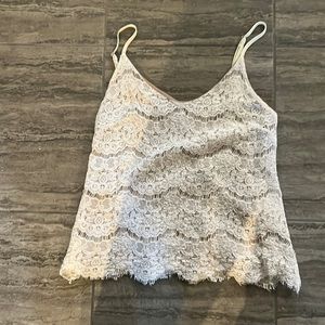 white lace tank top
